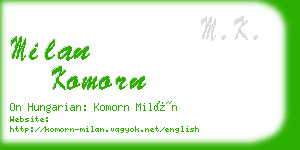 milan komorn business card